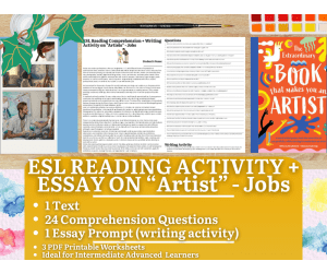 ESL Reading Comprehension + Writing Activity Worksheets - Artist - Job