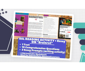 ESL Reading Comprehension + Writing Activity Worksheets - Brainrot