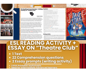 ESL Reading Comprehension + Writing Activity Worksheets - Theatre Club
