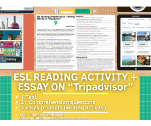 ESL Reading Comprehension + Writing Activity Worksheets - Tripadvisor