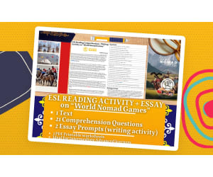 ESL Reading Comprehension + Writing Activity - World Nomad Games