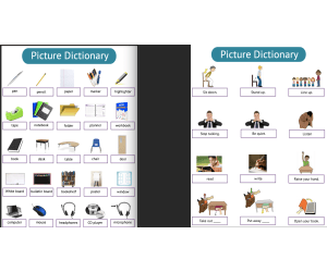 ESL School Supply and Common School Verb Vocabulary Packet
