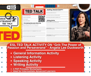 ESL TED Talk Activity - Grit: The Power of Passion and Perseverance