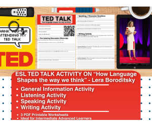 ESL TED Talk Activity - How Language shapes the way we think