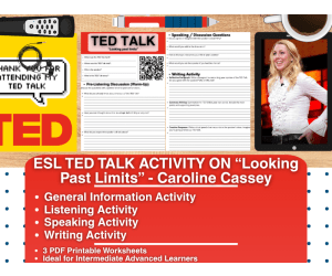 ESL TED Talk Activity - Looking Past Limits - Caroline Cassey