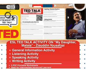 ESL TED Talk Activity - My Daughter, Malala - Ziauddin Yousafzai