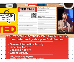 ESL TED Talk Activity - Reach into the computer and grab a pixel
