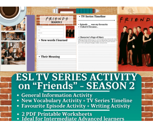 ESL TV Series Activity Worksheets - Friends - Season 2