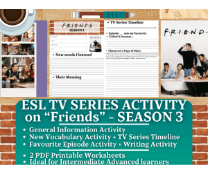 ESL TV Series Activity Worksheets - Friends - Season 3
