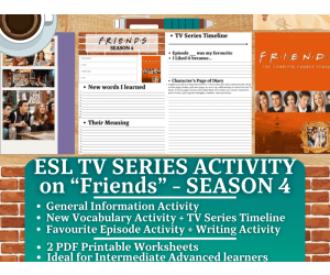 ESL TV Series Activity Worksheets - Friends - Season 4