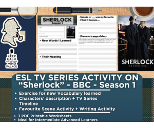 ESL TV Series Activity Worksheets on "Sherlock" - Season 1 - BBC