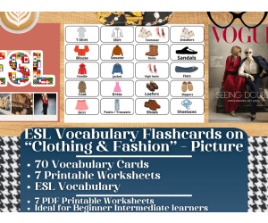ESL Vocabulary Flashcards - Clothing & Fashion - Pictures