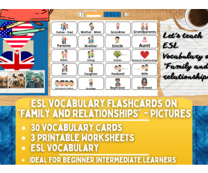 ESL Vocabulary Flashcards - Family & Relationships - Pictures