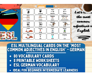 ESL Vocabulary Flashcards - Most Common Adjectives - German