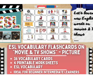 ESL Vocabulary Flashcards - Movies & TV Shows - Pictures