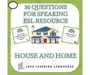ESL/ELL Conversation Starter Cards - House and Home Vocabulary