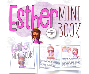 Esther Bible Story Foldable Mini Book Grade 1 2 3 ELA READING