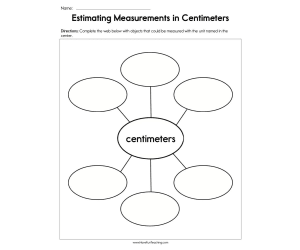 Estimating Measurement in Centimeters Worksheet