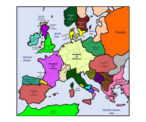 Europe Around 1000 AD – Historical Map Clip Art