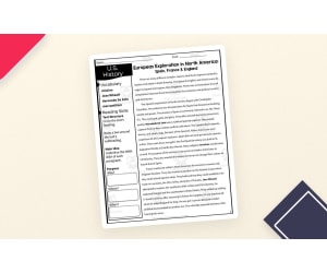 European Exploration in North America Reading Packet | Texas Social Studies