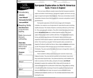 European Exploration in North America Reading Packet | Texas Social Studies