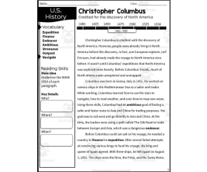 European Exploration with Christopher Columbus Reading Packet