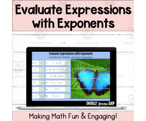 Evaluate Expressions with Exponents Self-Checking Digital Activity