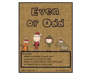 Even Or Odd Christmas Activity