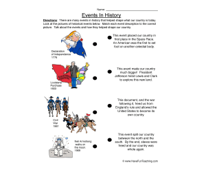 Events in US History Worksheet