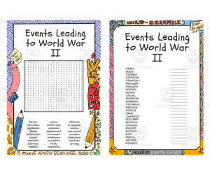 Events Leading to World War II word search & scramble