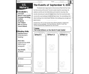 Events of September 11 - 5th Grade Reading Packet