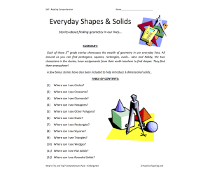 Everyday Shapes &amp; Solids - Reading Comprehension Test Collection