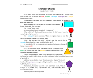 Everyday Shapes - Reading Comprehension Worksheet