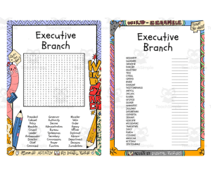 Executive Branch word search & scramble