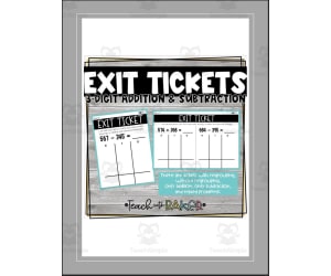 Exit ticket for Addition and Subtraction to 1000