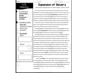 Expansion of Slavery Reading Packet