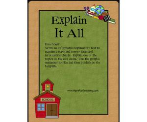 Explain It All Informative Explanatory Writing Activity