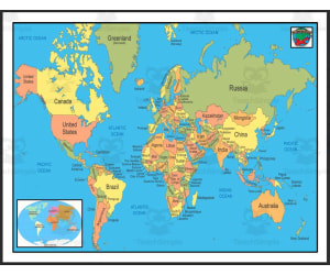 Exploring Countries and Continents: World Map Challenge