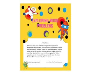 Exploring Word Problems Activity