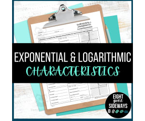 Exponential + Logarithmic Characteristics Worksheet