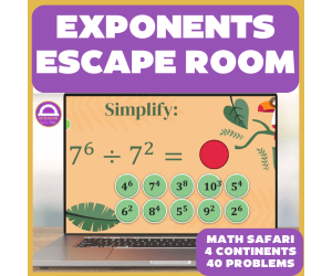 Exponents Safari Escape Room – Interactive Math Adventure