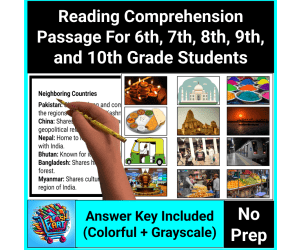 Expository Reading Comprehension Passage Sub Plan for 7th, 8th & 9th