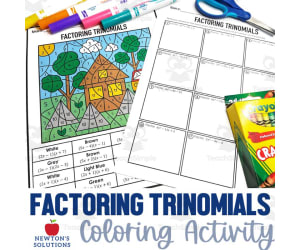 Factoring Trinomials When A>1 Color by Numbers Worksheet