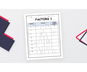 Factors Worksheet - Beginners