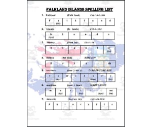 Falkland Islands (UK) Spelling List