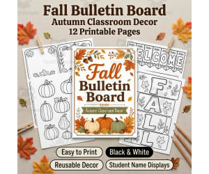 Fall Bulletin Board Decor | Autumn Classroom Display Printable
