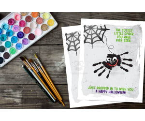 Fall Classroom Decor: Spider Handprint Craft Halloween Art Activity