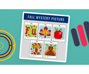 FALL Coloring Pages, Hundreds chart Mystery Picture, Color By Number