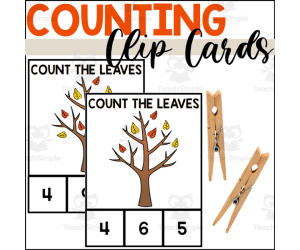 Fall Counting to 10 Clip Cards with Leaves