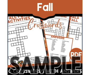 Fall Crossword: 1 Page Sample (PDF)